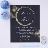 Navy Blue and Gold Wedding Flyer (Enkel)