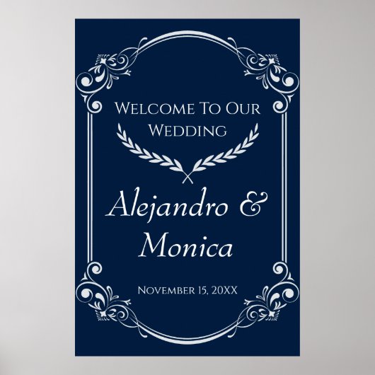 Navy Blue and Gray Modern Welcome Poster 1 of 3 (Voorkant)