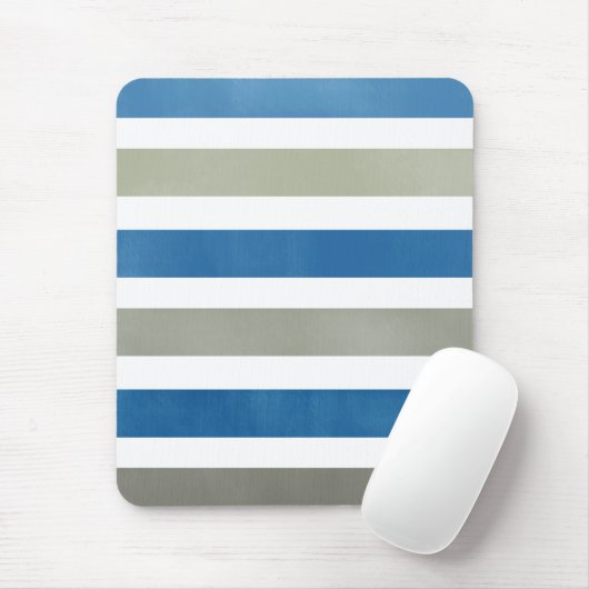 Navy Blue and Gray Stripes Pattern Mousepad Muismat (Met muis)