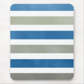 Navy Blue and Gray Stripes Pattern Mousepad Muismat (Voorkant)
