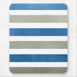 Navy Blue and Gray Stripes Pattern Mousepad Muismat