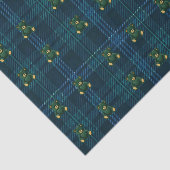Navy Blue and Green Teddy Tartan Tissue Paper Tissuepapier (Detail)