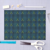 Navy Blue and Green Teddy Tartan Tissue Paper Tissuepapier (Craft)