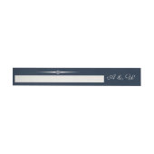 Navy Blue and Ivory Elegant Monogram Wedding Adreslabel Wikkel (Individueel)