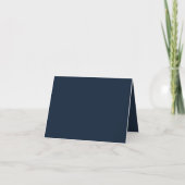 Navy Blue and Ivory Elegant Monogram Wedding Bedankkaart (Achterkant)
