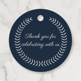 Navy Blue and Ivory Elegant Monogram Wedding Favor Bedankjes Labels