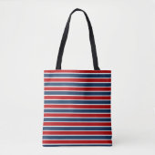 Navy Blue and Red Stripes Design Tote Bag (Voorkant)