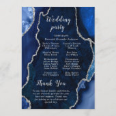 Navy Blue and Silver Agate Wedding Program Programmakaart (Achterkant)