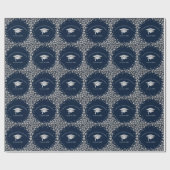 Navy Blue and Silver Graduation Cadeaupapier (Vlak)