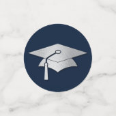 Navy Blue and Silver Graduation Confetti (Kleine voorkant)