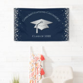 Navy Blue and Silver Graduation Spandoek (Insitu)