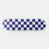 Navy Blue and White Checkerboard Pattern Persoonlijk Skateboard (Horizontaal)