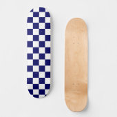 Navy Blue and White Checkerboard Pattern Persoonlijk Skateboard (Voorkant)