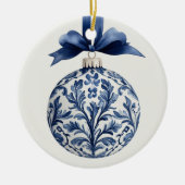 Navy Blue and White Chinoiserie Christmas Ornament (Voorkant)