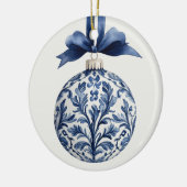 Navy Blue and White Chinoiserie Christmas Ornament (Links)