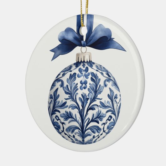 Navy Blue and White Chinoiserie Christmas Ornament (Links)