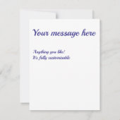 Navy blue and white diamond pattern RSVP kaartje (Achterkant)