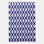 Navy blue and white diamond pattern theedoek (Verticaal)