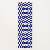 Navy blue and white diamond pattern yogamat (Voorkant)