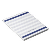 Navy Blue and White Stripe Pattern Notitieblok (Schuin)