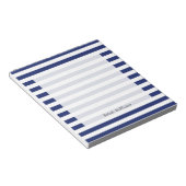 Navy Blue and White Stripe Pattern Notitieblok (Schuin)