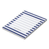 Navy Blue and White Stripe Pattern Notitieblok (Linkerzijde)