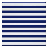 Navy Blue and White Stripe Pattern Poster (Voorkant)