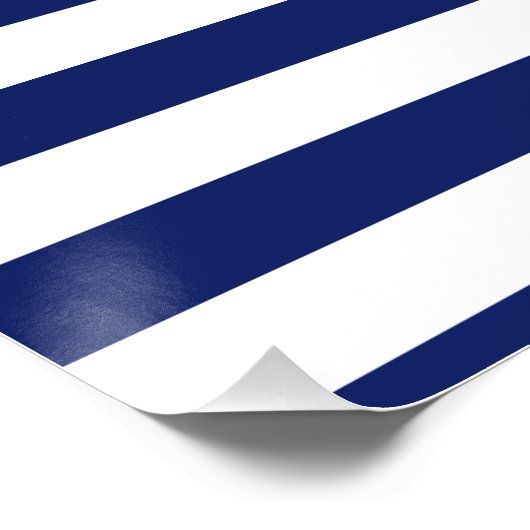 Navy Blue and White Stripe Pattern Poster (Hoek)
