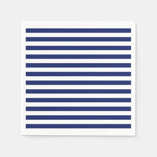 Navy Blue and White Stripe Pattern Servet (Voorkant)