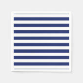 Navy Blue and White Stripe Pattern Servetten (Voorkant)