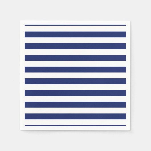 Navy Blue and White Stripe Pattern Servetten (Voorkant)