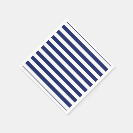 Navy Blue and White Stripe Pattern Servetten (Hoek)