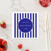 Navy Blue and White Stripes Napkins Servet (Insitu)