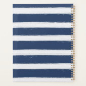 Navy Blue and White Stripes Starfish Planner (Achterkant)