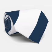 Navy Blue and White Stripes Stropdas (Opgerold)