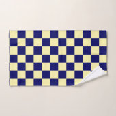 Navy Blue and Yellow Checkerboard Pattern Bad Handdoek (Handdoek)