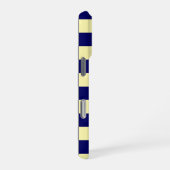 Navy Blue and Yellow Checkerboard Pattern iPhone Hoesje (Rechterkant)