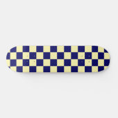 Navy Blue and Yellow Checkerboard Pattern Persoonlijk Skateboard (Horizontaal)