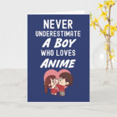 Navy Blue Anime Cards For Boys Kids Kaiwaii Otaku Kaart (Gele Bloem)