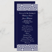 Navy Blue anker nautische bruiloft programma's (Voorkant / Achterkant)