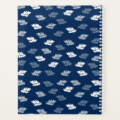 Navy Blue Antiek Leaves Monogram Planner (Achterkant)