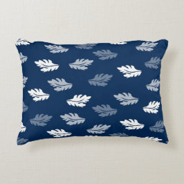 Navy Blue Antiek Leaves Pattern Accent Kussen