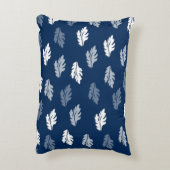 Navy Blue Antiek Leaves Pattern Accent Kussen (Achterkant (Verticaal))