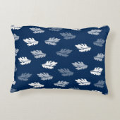 Navy Blue Antiek Leaves Pattern Accent Kussen (Achterkant)