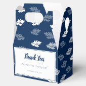 Navy Blue Antiek Leaves Pattern Bedankdoosjes (Geopend)