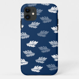 Navy Blue Antiek Leaves Pattern Case-Mate iPhone Case