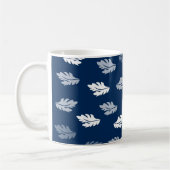 Navy Blue Antiek Leaves Pattern Koffiemok (Links)