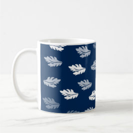 Navy Blue Antiek Leaves Pattern Koffiemok
