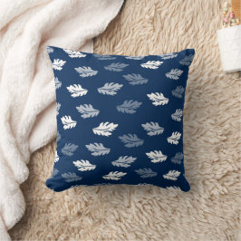 Navy Blue Antiek Leaves Pattern Kussen
