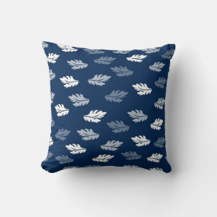 Navy Blue Antiek Leaves Pattern Kussen
